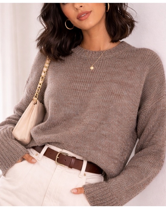 Rachel Zoe Sweaters - RACHEL ZOE Alpaca Wool Marled Knit Crew Neck Sweater